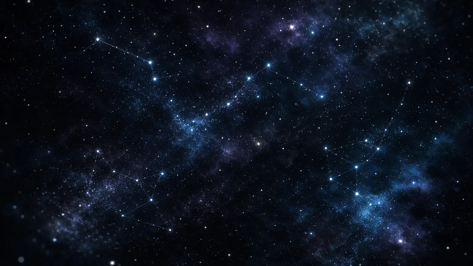 Dense starfield where faint constellations subtly emerge from scattered points of light