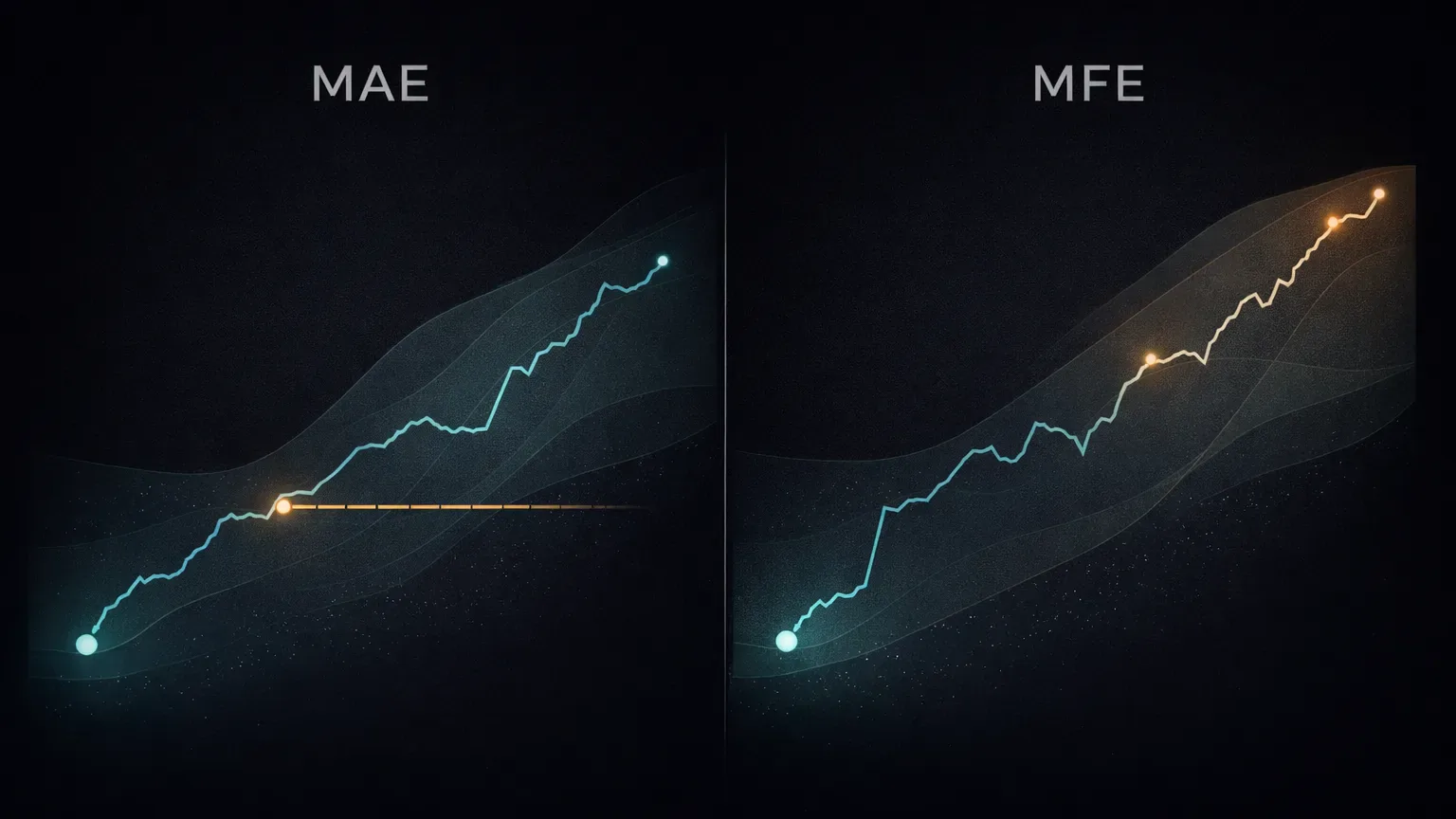 MAE and MFE comparison showing tight stops and early exits in futures trading