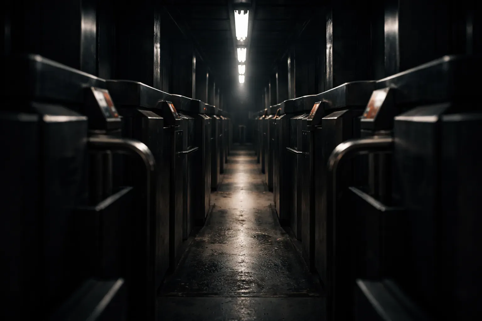 Atmospheric image capturing the compressed tension and narrowed judgment of controlled revenge trading after losses
