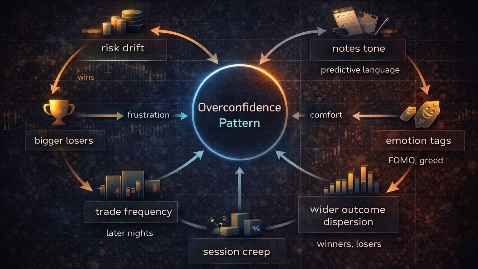Network diagram showing how journal signals reveal overconfidence patterns