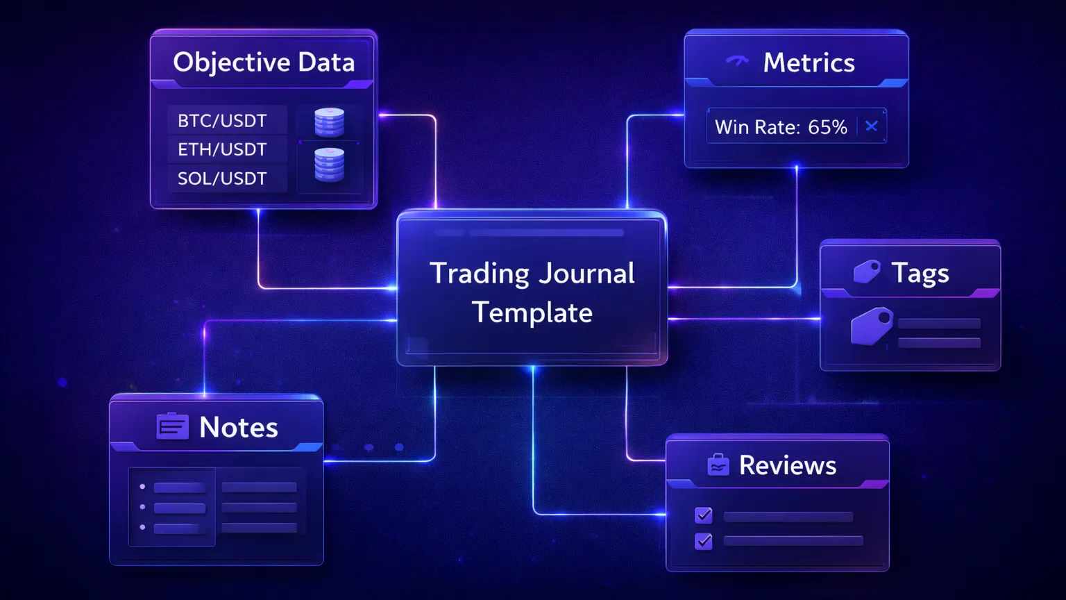 Decision framework diagram for a crypto trading journal template