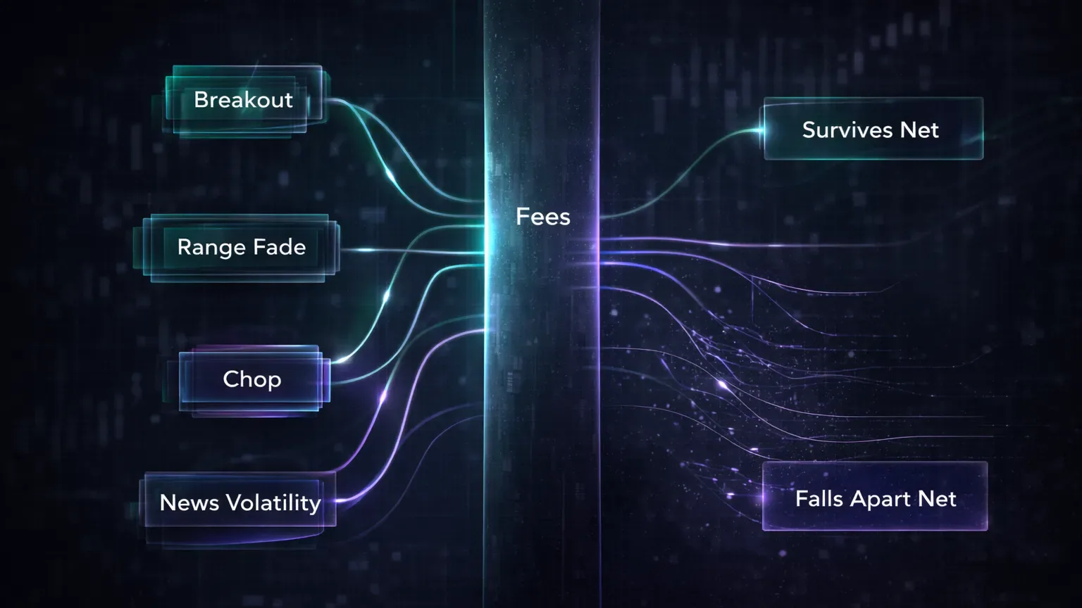 Tag-based journal review showing which trade contexts survive fees and which collapse net of costs