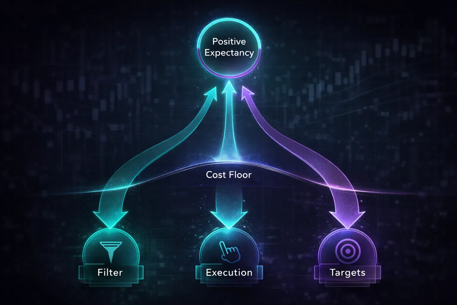 Decision framework showing how better filters and execution choices reduce fee drag without changing strategy logic