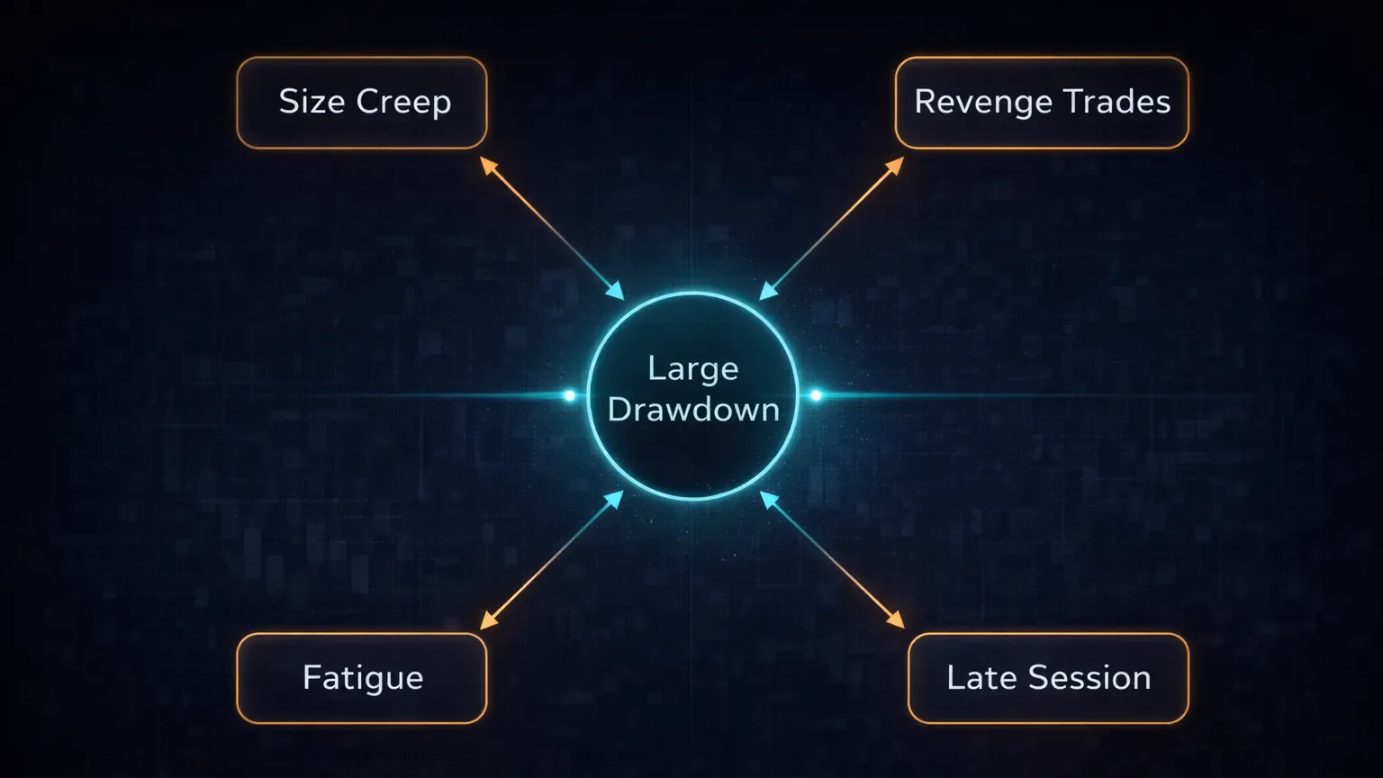 Behavior pattern network showing causes of large drawdowns