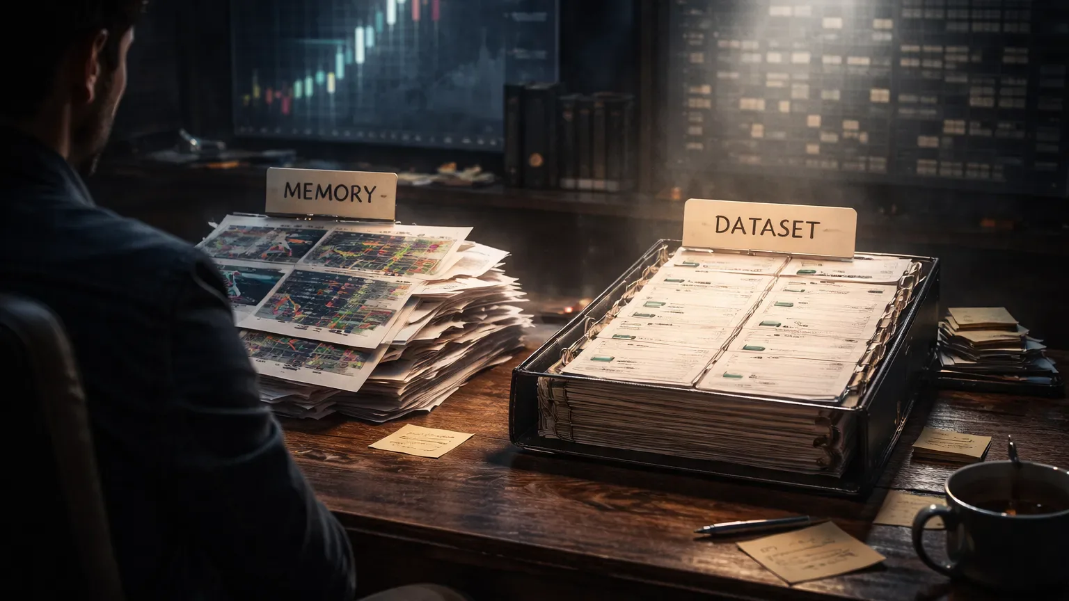Trader replacing memory-based conviction with evidence from trading journal data