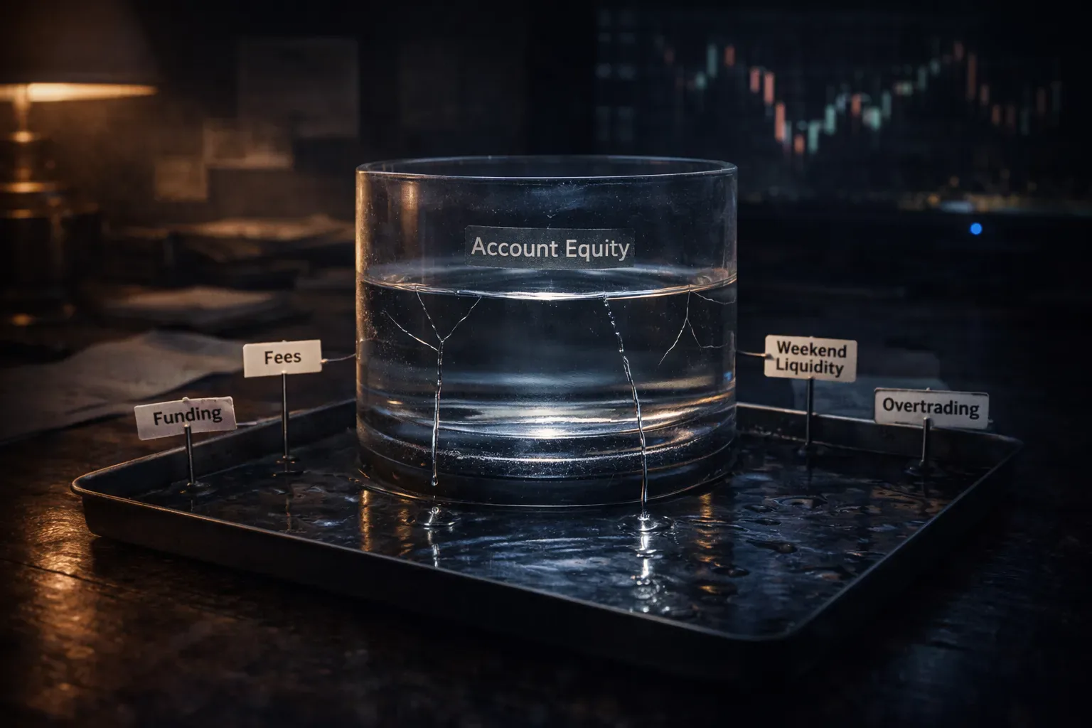 Conceptual illustration of hidden losing setups that look fine but erode performance over time
