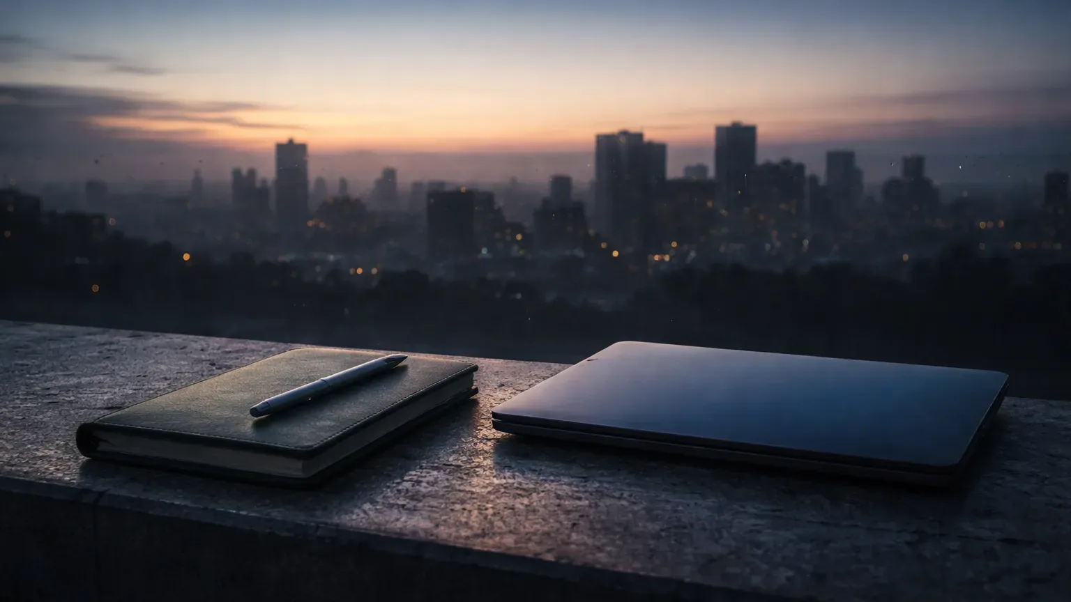 Calm sunrise over city skyline symbolizing disciplined end to revenge trading spiral