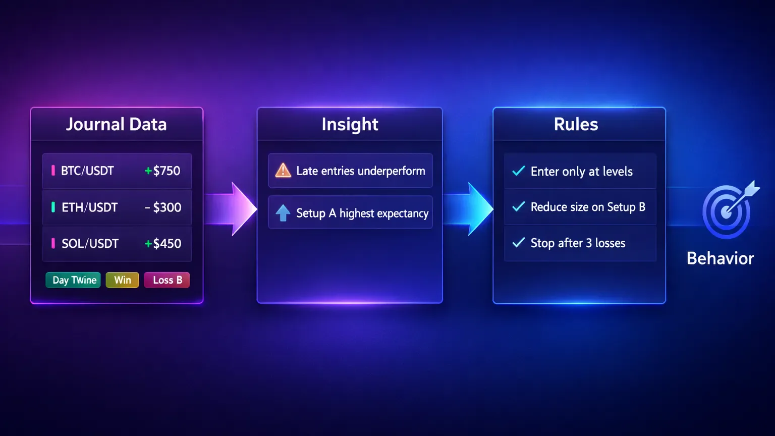 Turning journal insights into trading rules and behavior changes