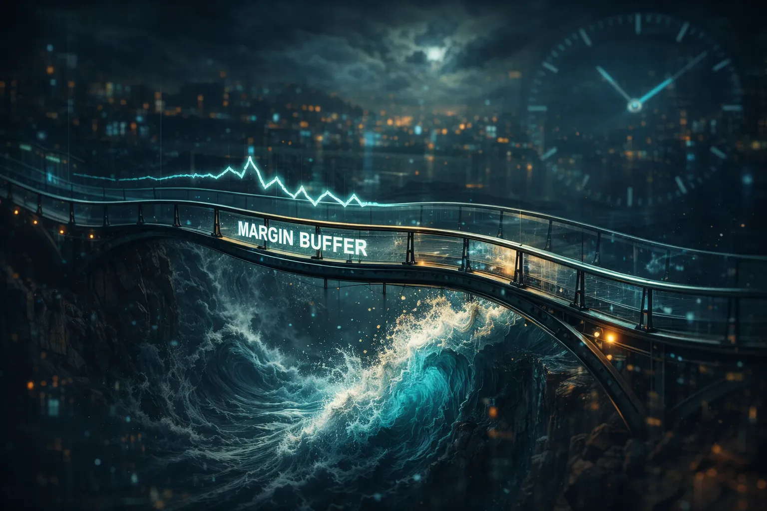 Conceptual illustration of liquidation as fragile leverage structure under sudden volatility