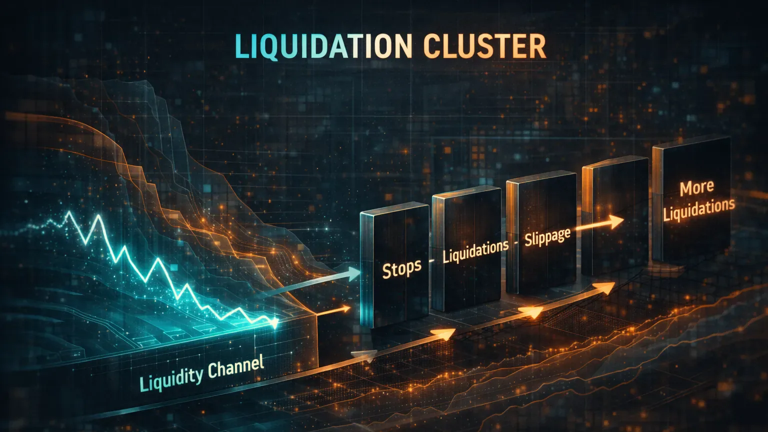 Flow visualization of liquidation cascades during volatility expansion and low liquidity