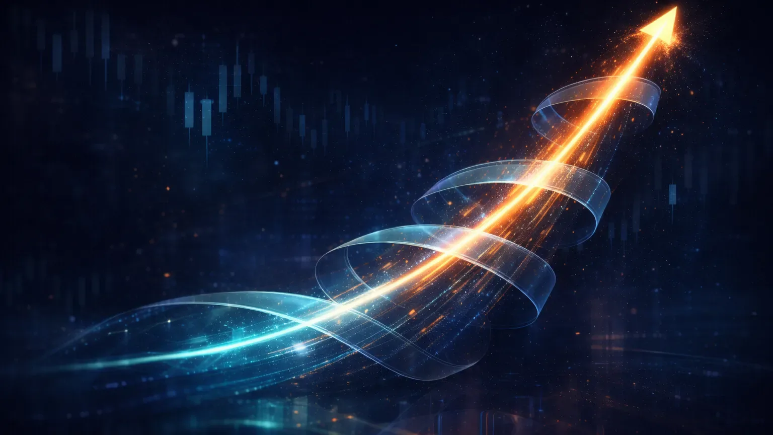 Visual metaphor showing equity curve slowed by invisible cost drag in crypto trading