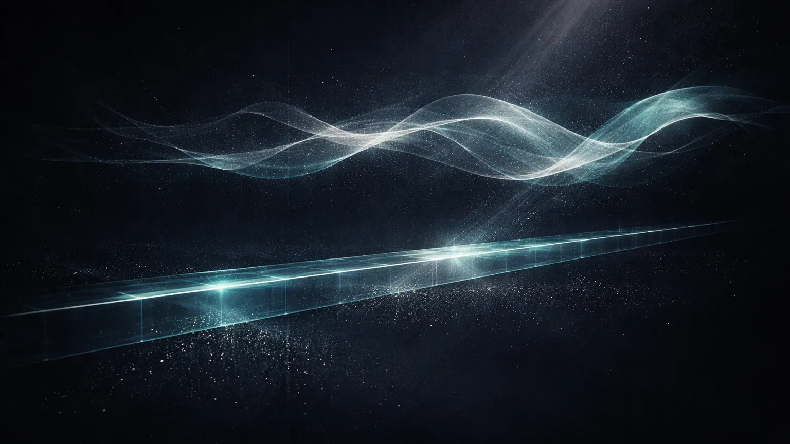 Abstract visual metaphor showing distortion between outcome and execution in trading